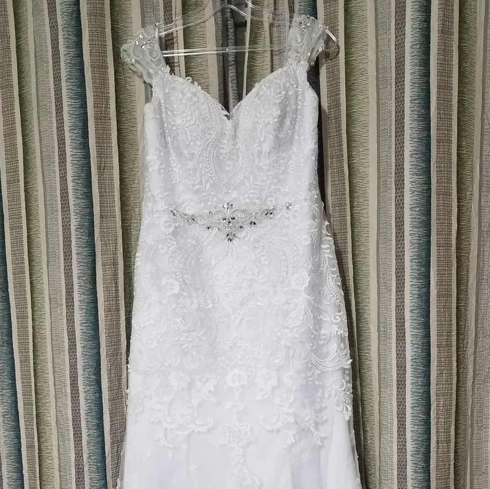 Wedding dress, veil, and robe